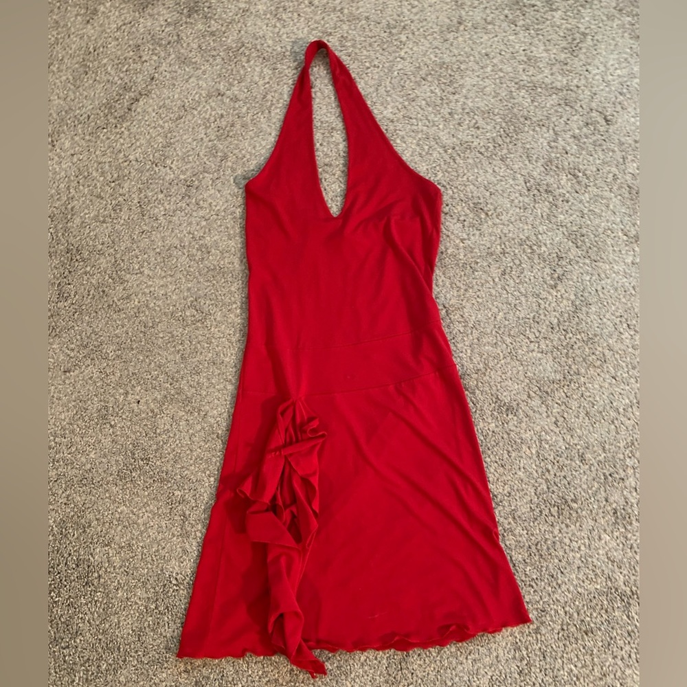 Fitelle Paris, halter red cocktail dress